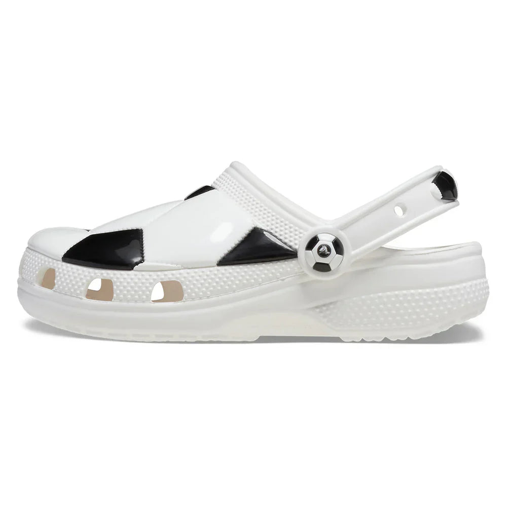 Classic Soccer Ball Clog Kids (Age 5+) - White/Black