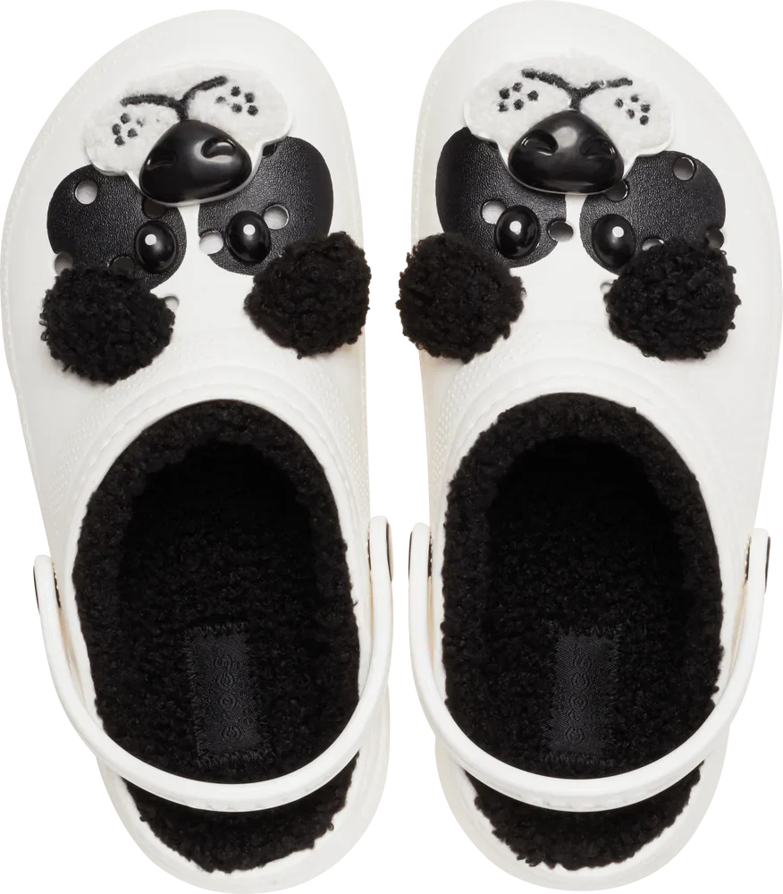Classic Lined IAM Panda Bear Clog Kids (Age 5+) - Chalk/Black