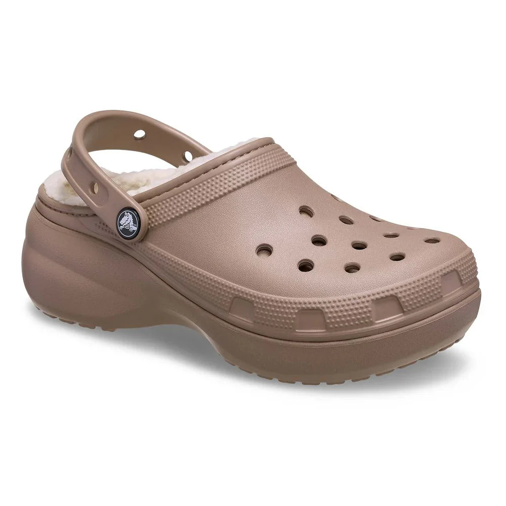 Classic Platform Lined Clog Womens - Latte